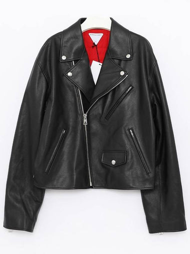 Leather Biker Jacket Black - BOTTEGA VENETA - BALAAN 1