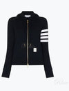 Engineered 4-Bar Stripe Loopback Jersey Knit Zip Up Hoodie Navy - THOM BROWNE - BALAAN 2