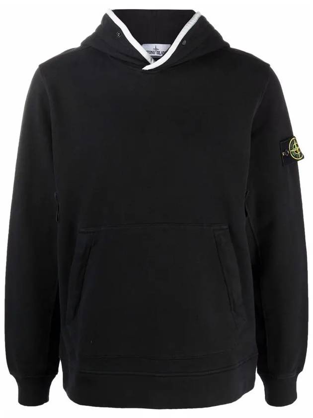 Wappen Patch Cotton Hoodie Black - STONE ISLAND - BALAAN 3