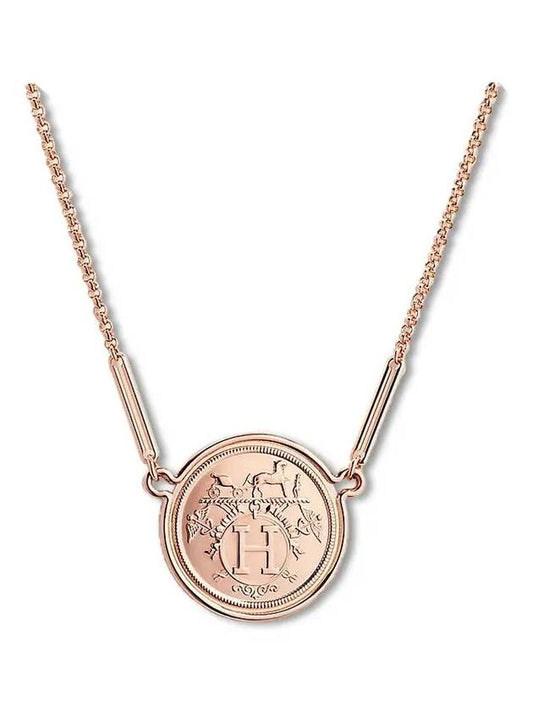 Ex Libris Pendant Necklace Rose Gold - HERMES - BALAAN 2