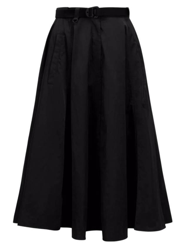 Nylon midi A line skirt black - MONCLER - BALAAN 1