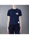 Festive Jersey Button Hector Short Sleeve T Shirt Navy - THOM BROWNE - BALAAN 3