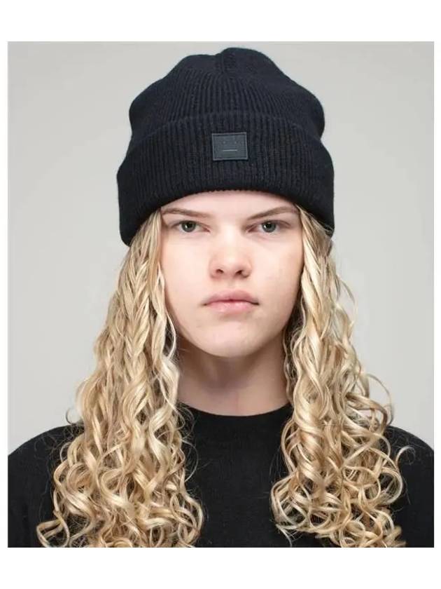 Face Logo Knit Beanie Black - ACNE STUDIOS - BALAAN 3