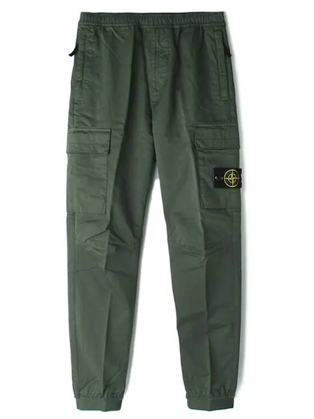 Stretch Cotton Wool Satin Straight Pants Green - STONE ISLAND - BALAAN 2