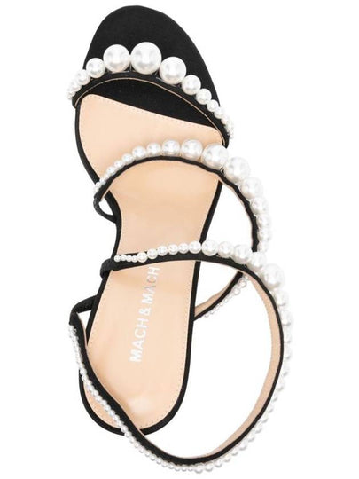 Mach & Mach Sirens Satin Round Toe Pearl Sandals Shoes - MACH & MACH - BALAAN 2