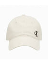 JEANS Unisex Cream Washed Cotton Twill Embro Cap 40W3370 867 - CALVIN KLEIN - BALAAN 2