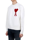 Big Heart Logo Knit Top White - AMI - BALAAN 4