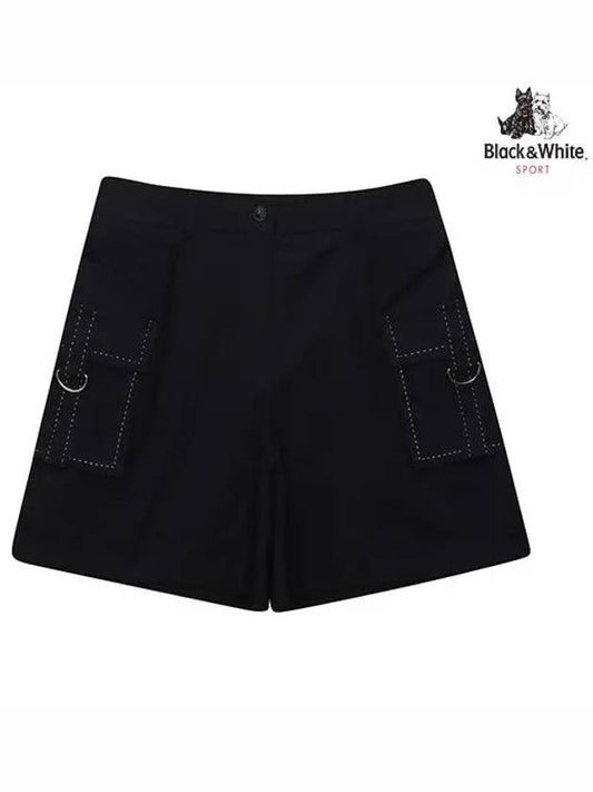 Cargo A-line shorts part 4 5703LZWCNAVY - BLACK&WHITE - BALAAN 1