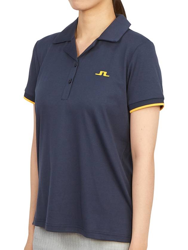 Women's SOLANGE Golf Collar Short Sleeve T-Shirt GWJT08097 6855 - J.LINDEBERG - BALAAN 3