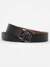 Reversible Monogram Leather Belt Black - BURBERRY - BALAAN 4