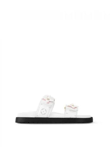 LV Sunset Flat Comfort Mule White 1AD7ZQ - LOUIS VUITTON - BALAAN 1