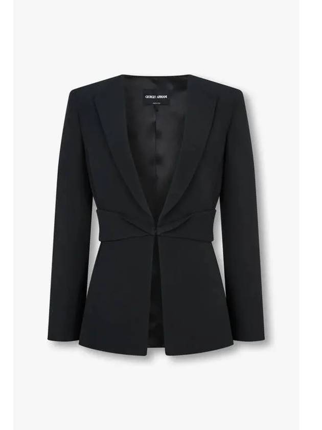 Women s Side Slit Hook Silk Jacket Black - GIORGIO ARMANI - BALAAN 1