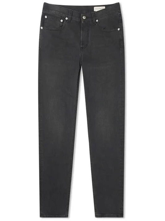 Embroidered Logo Straight Slim Jean Grey - ALEXANDER MCQUEEN - BALAAN 2