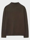 Layered V neck polo knit deep brown - NOIRER - BALAAN 4