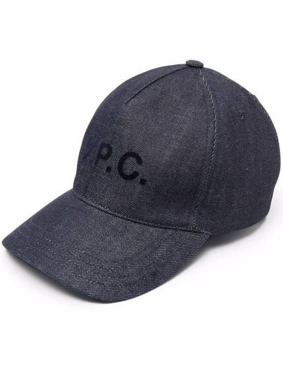 VPC Velvet Logo Denim Ball Cap Blue - A.P.C. - BALAAN 2