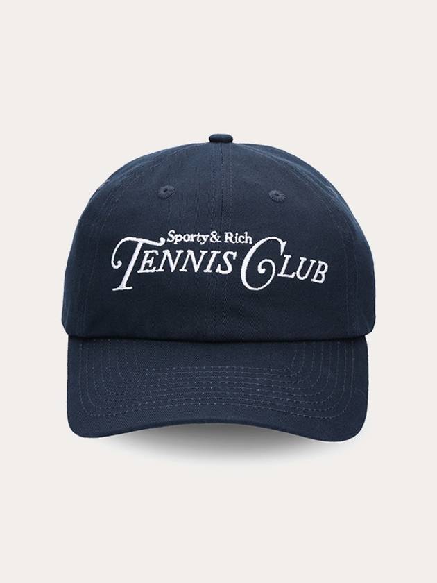 Embroidered Lettering Baseball Ball Cap Navy - SPORTY & RICH - BALAAN 2