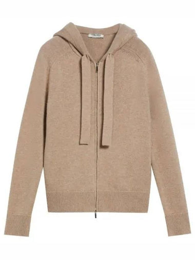 Women s Hooded Knit Jacket Beige 93460123600 - MAX MARA - BALAAN 1