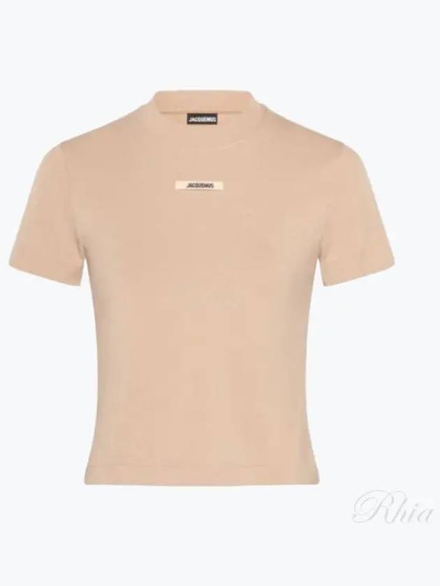 Le Gros Grain Short Sleeve T-Shirt Beige - JACQUEMUS - BALAAN 2