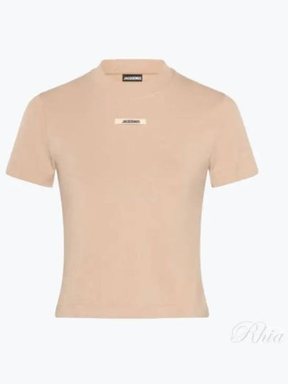 Le Gros Grain Short Sleeve T-Shirt Beige - JACQUEMUS - BALAAN 2