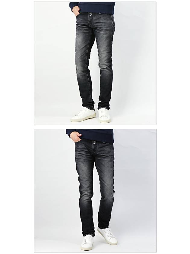 Men's Washed Slim Jeans Black - SAINT LAURENT - BALAAN 3