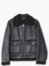 Tommy Shearing Trimming Leather Jacket Black - A.P.C. - BALAAN 2