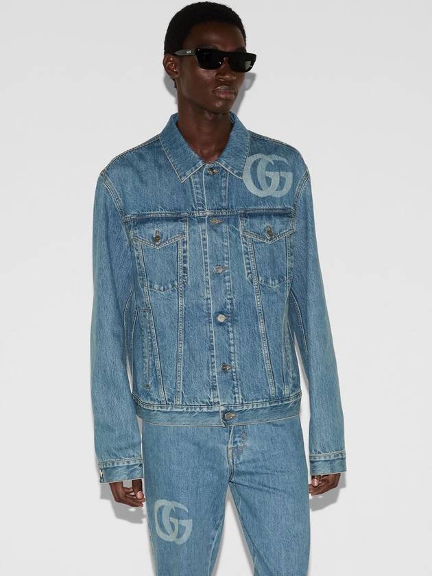 Laser Double G Denim Jacket Blue - GUCCI - BALAAN 4