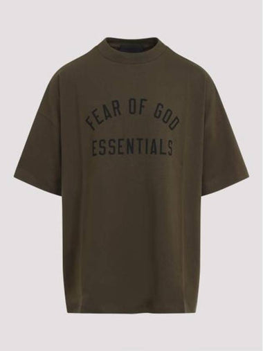 Jersey Crewneck Short Sleeve T Shirt Olive - FEAR OF GOD - BALAAN 1