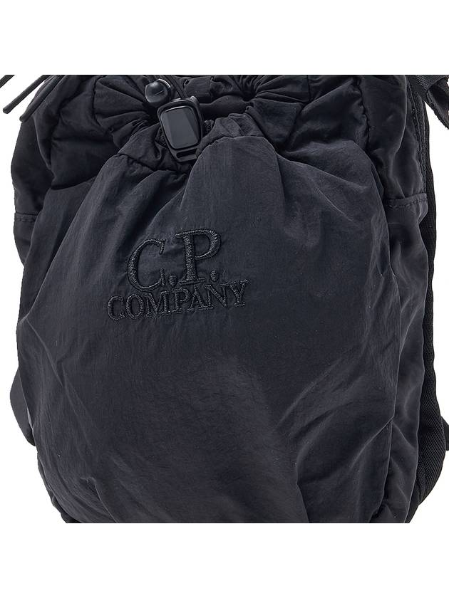 Logo Embroidered Nylon Shoulder Bag Black - CP COMPANY - BALAAN 7