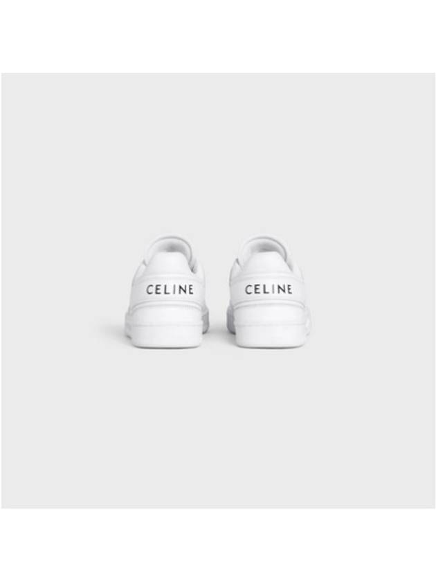 Trainer Calfskin Lace Up Low Top Sneakers White - CELINE - BALAAN 10