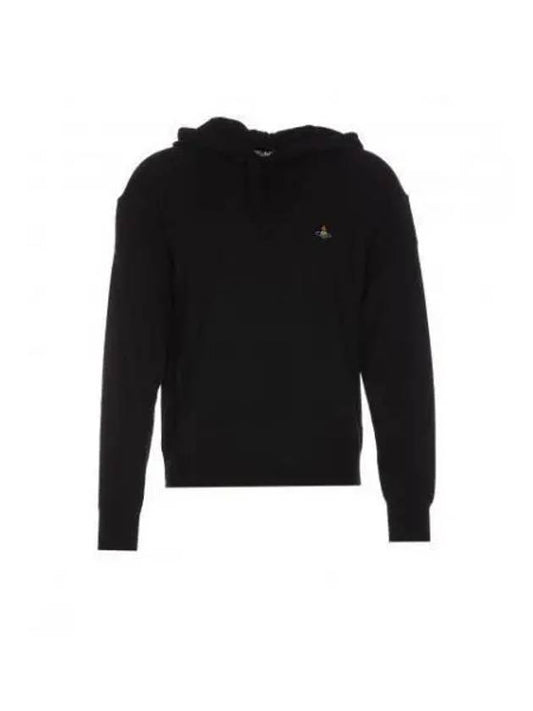 Embroidered Logo Virgin Wool Hoodie Black - VIVIENNE WESTWOOD - BALAAN 2