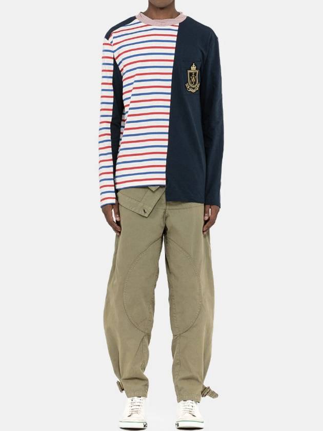 J.W AndersonStriped And Embroidered Jersey T-Shirt - JW ANDERSON - BALAAN 7