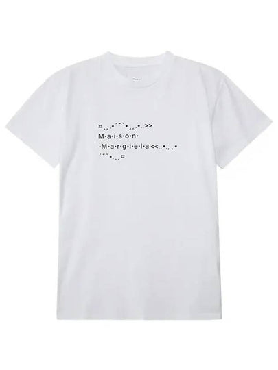 Women's Emoji Logo Font Generator Short Sleeve T-Shirt White - MAISON MARGIELA - BALAAN 2