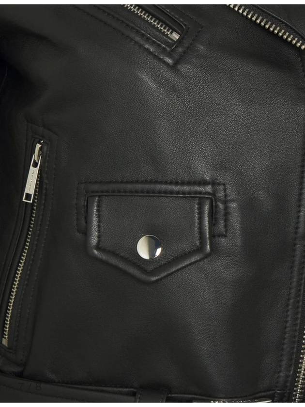 Women's Leather Biker Jacket Black - MICHAEL KORS - BALAAN 3