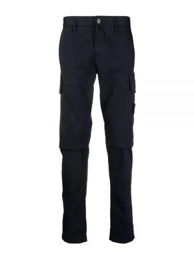 Logo Patch Cargo Straight Pants Navy - STONE ISLAND - BALAAN 2