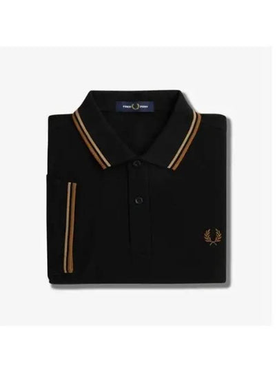 Twin Tip Logo Short Sleeve Polo Shirt Black - FRED PERRY - BALAAN 2