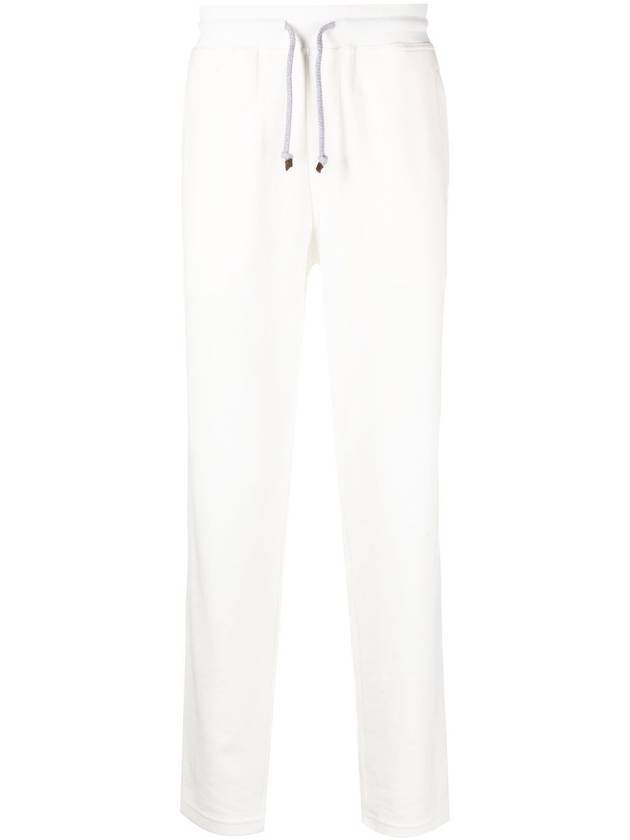 Drawstring Cotton Track Pants White - BRUNELLO CUCINELLI - BALAAN.