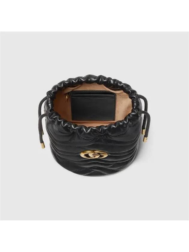 GG Marmont Gold Chain Mini Bucket Bag Black - GUCCI - BALAAN 5