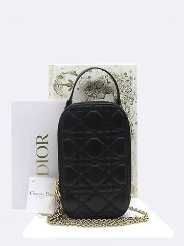 S08720NMJ Black Leather Lady Cell Phone Holder Cross Bag - DIOR - BALAAN 1