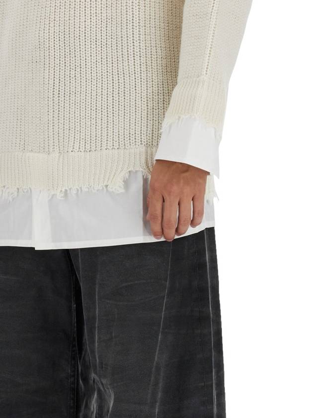 Layered Distressed Crochet Knit Top Butter - MAISON MARGIELA - BALAAN 5