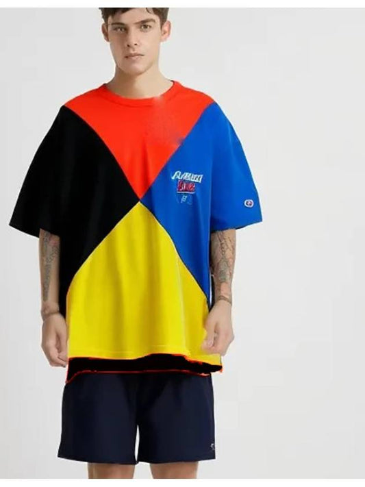 Men s short sleeved luxury t shirt hydra sport multicolor block - CHAMPION - BALAAN 1