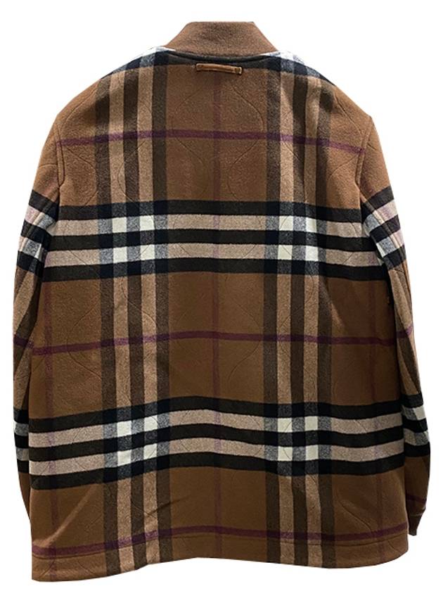 Quilted Check Wool Blend Bomber Jacket Dark Birch Brown - BURBERRY - BALAAN 4