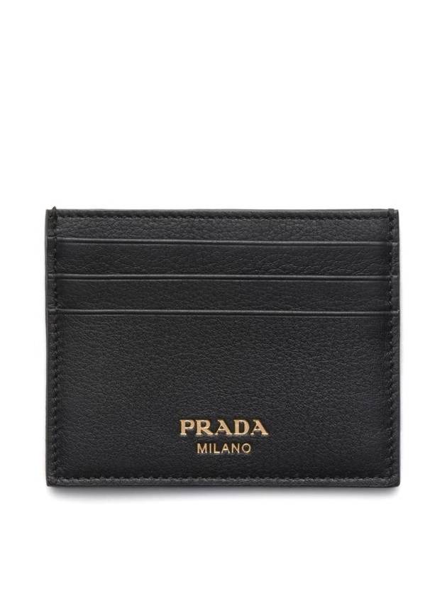 Logo Leather Card Wallet Black - PRADA - BALAAN 2