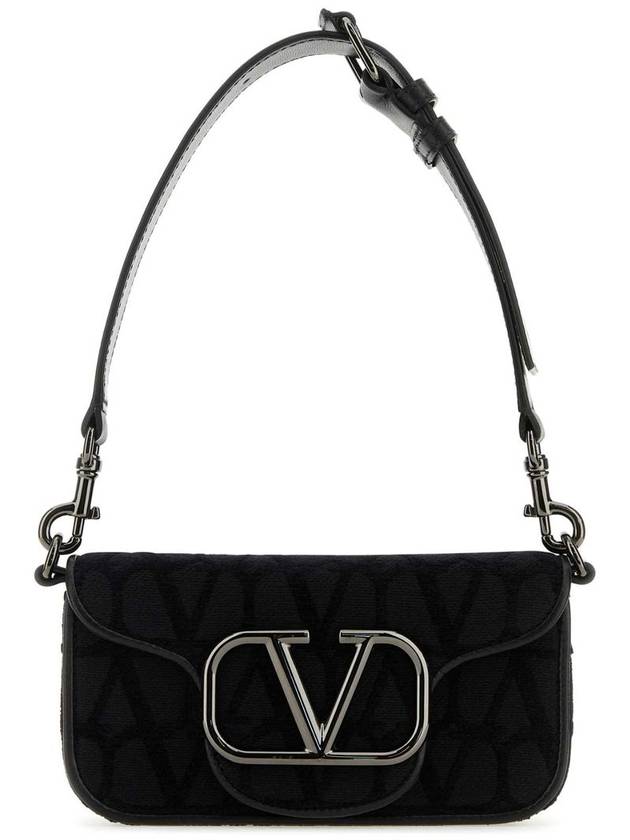 V Logo Toile Iconographe Shoulder Bag Black - VALENTINO - BALAAN 5