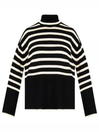 Signature Striped Turtleneck White Black - TOTEME - BALAAN 2