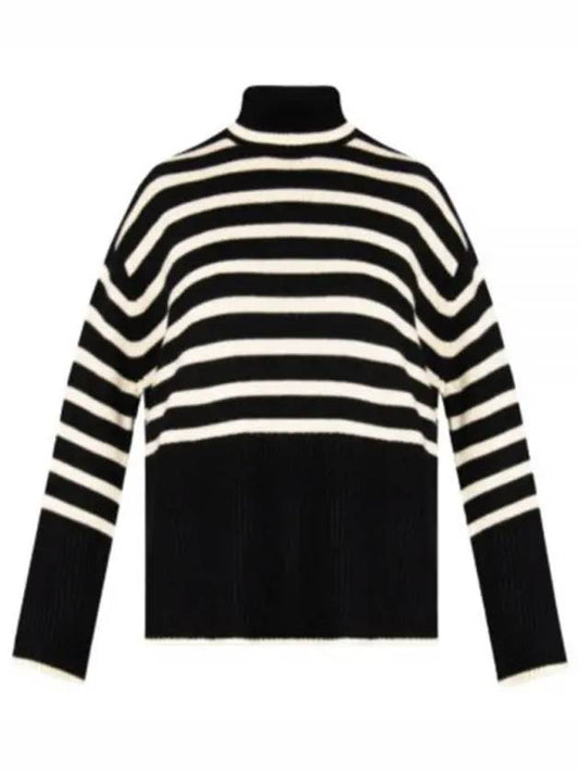 Signature Striped Turtleneck Black White - TOTEME - BALAAN.