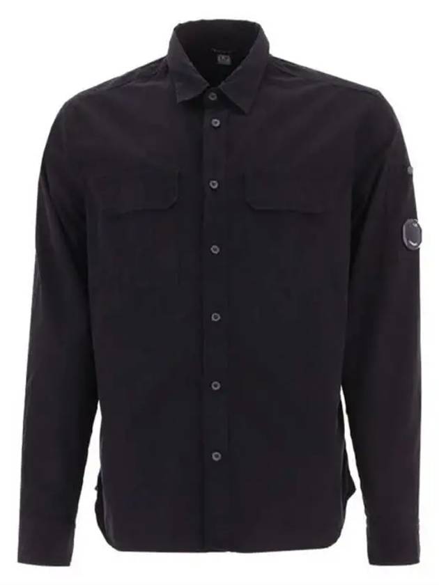 Men's Gabardine Long Sleeve Shirt Black - CP COMPANY - BALAAN.