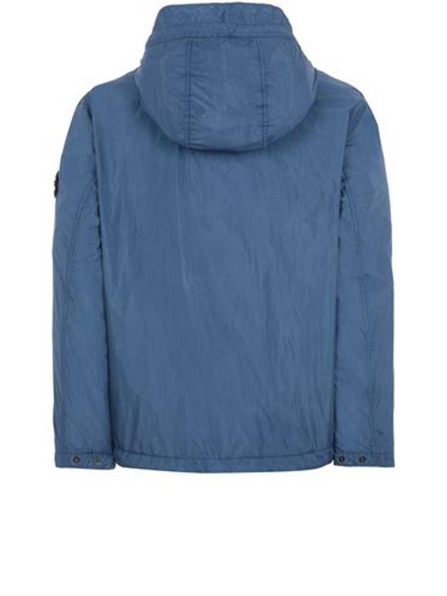 Men's Wappen Patch Nylon Hooded Jacket Blue - STONE ISLAND - BALAAN 3