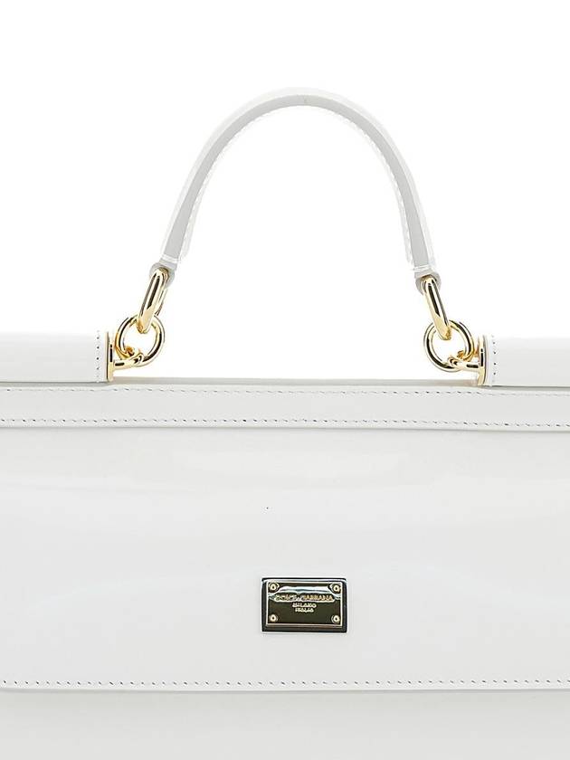 'Sicily' White Handbag With Logo Plaque In Patent Leather Woman - DOLCE&GABBANA - BALAAN 3