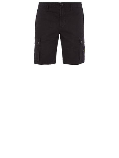 Men's Logo Patch Cargo Bermuda Shorts Black - STONE ISLAND - BALAAN 2