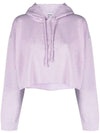 Crop Logo Hoodie Purple - GANNI - BALAAN 1